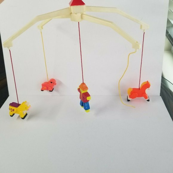 FisherPrice Toys Vintage Fisher Price Farm Animals Baby Crib Mobile Parts 973 Plastic Fp